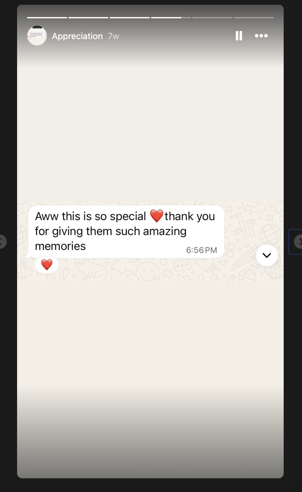 Parent message: Aww this is so special, thank you for giving them such amazing memories